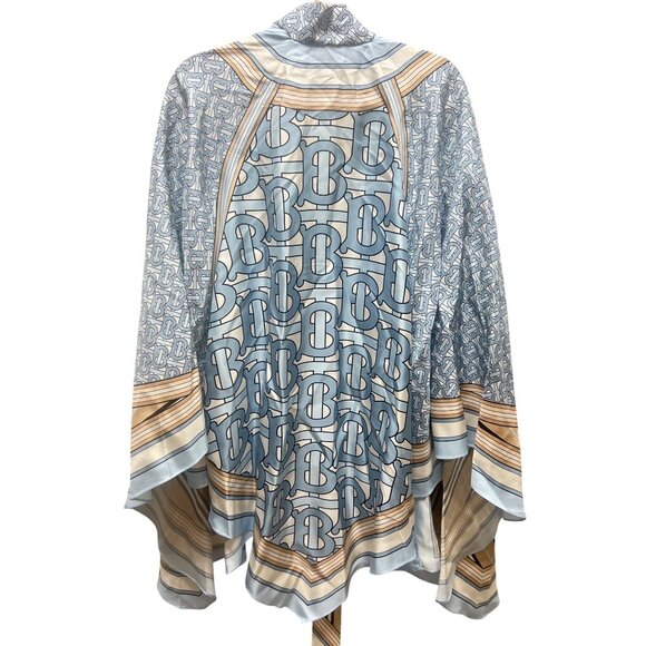 Burberry NWT TB & Stripe 100% Silk Logo Cape with Scarf - Picture 7 of 9
